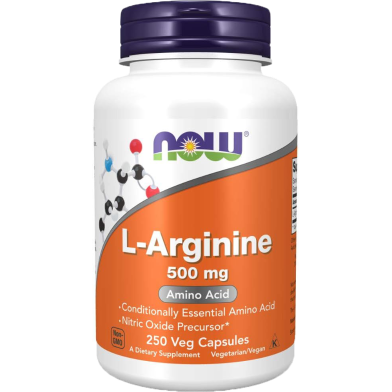 Now Pharmaceutical Grade L-Arginine Capsules For Nitric Oxide Production and Blood Vessel Health image