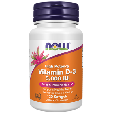 Now Vitamin D3 5000 IU 120 Softgels image