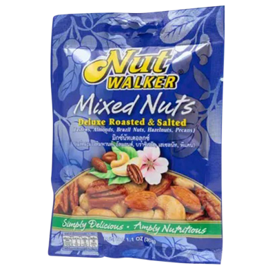 Nut Walker Deluxe Roasted and Salted Mixed Nuts Pouch Pack 30 gm (Thailand) - 142700284 image