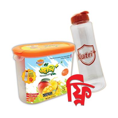 Nutri Plus Juicee Plus Fortified Soft Drink Powder (Mango) 500 gm Jar (Water Bottle FREE) image