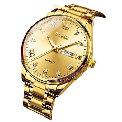 OLEVS Watch For Men Stainless Steel Watches - FULL GOLDEN COLOR - MAN WATCH image