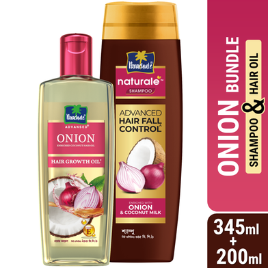 ONION BUNDLE - Parachute Advansed Onion Hair Growth Oil 200ml And Parachute Naturale Shampoo Onion Hair Fall Control 345ml image