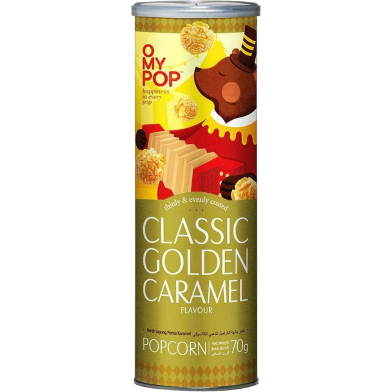 O MY POP Classic Golden Caramel Flavour Popcorn 70 gm image