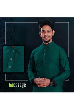 Ocean Green TENCEL Fabric with Hand Craft Panjabi - L (chest-44, length 42) image
