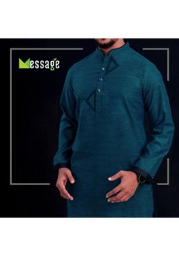 Ocean Navy TENCEL Fabric with Hand Craft Panjabi - S (chest-40,length 41) image