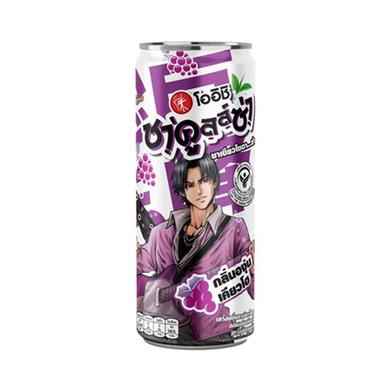 Oishi Chakulza Sparkling Kyoho Grape F. Green Liq. Tea Can 320 ml (Thailand) image