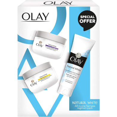 Olay Natural White Cream and Face Wash Set 3 pcs image