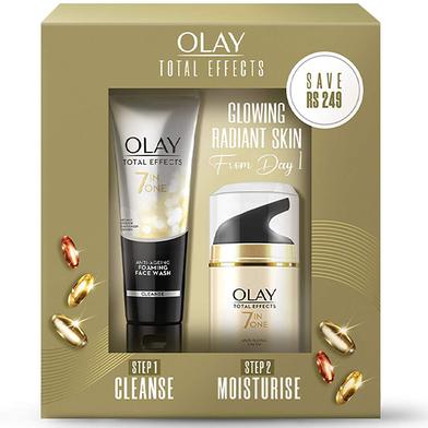 Olay Total Effect Day Cream (SPF 15) 50 gm And Cleanser Pack For Anti Ageing 100 gm image