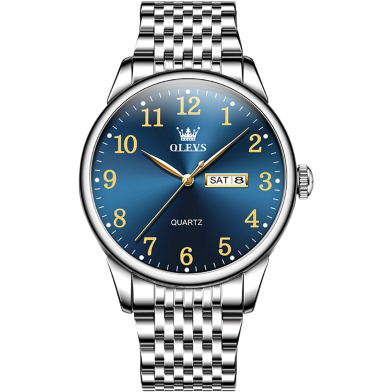 Olevs 5535 Stainless Steel Analog Wrist Watch For Men image
