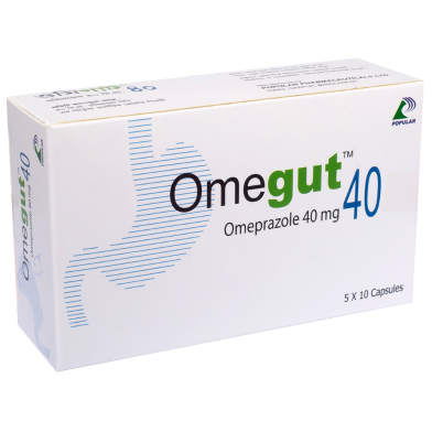 Omegut 40 mg 10's Strip image