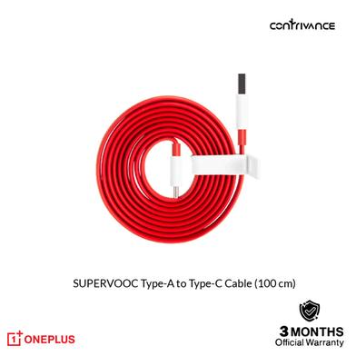 OnePlus SUPERVOOC Type-A to Type-C 100cm Cable Red image
