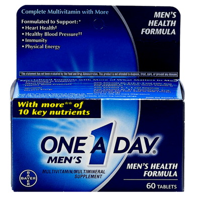 One A Day Men’s Multivitamin Supplement With Vitamins A, C, E, B1, B2, B6, B12, Calcium And Vitamin D - 60 Tablets image