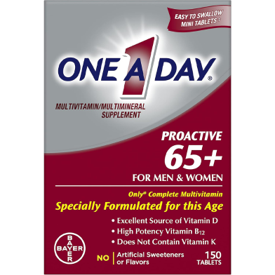 One A Day Proactive 65 plus Multivitamin Tablets for Men and Women 150 Tablets image