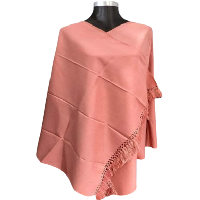 One Colour Woolen Shawl Or Chador For Girls and Women - Light Pink image