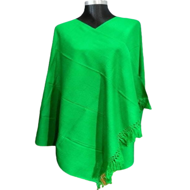 One Colour Woolen Shawl Or Chador For Girls and Women - Green image