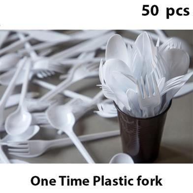 One Time Plastic Fork -50 Pcs image