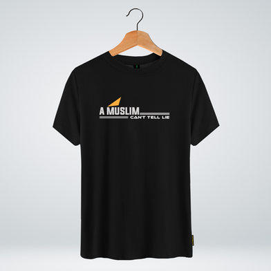 One Ummah BD 'A muslim can't tell lie' Design Classic Round Neck Half Sleeve T-shirt for Men - (CMTHC-CAD23) image