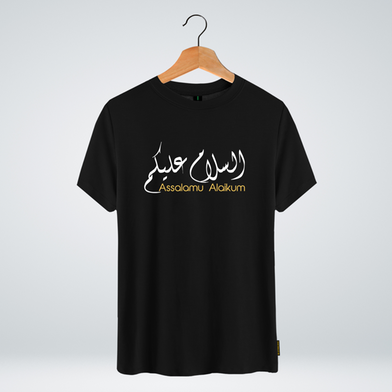 One Ummah BD 'Assalamu alaikum v2' Design Classic Round Neck Half Sleeve T-shirt for Men - (CMTHC-CAD15) image