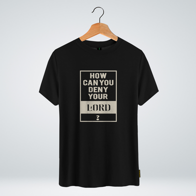 One Ummah BD 'How can you deny your lord' Design Classic Round Neck Half Sleeve T-shirt for Men - (CMTHC-CAD30) image