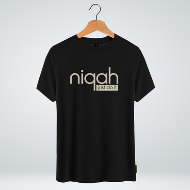 One Ummah BD 'Niqah just do it' Design Classic Round Neck Half Sleeve T-shirt for Men - (CMTHC-CAD98) image