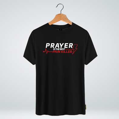 One Ummah BD 'Prayer is the best painkiller' Design Classic Round Neck Half Sleeve T-shirt for Men - CMTHC-CAD141 image