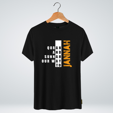 One Ummah BD 'Quran and sunnah' Design Classic Round Neck Half Sleeve T-shirt for Men - (CMTHC-CAD199 ) image