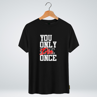 One Ummah BD 'You only die once' Design Classic Round Neck Half Sleeve T-shirt for Men - (CMTHC-CAD99) image