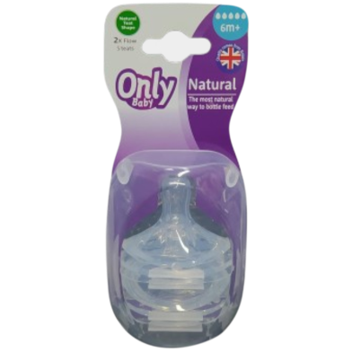 Only Baby Feeder Nipple 3 Months Plus Silicone Bottle Pacifier – 1Box 2Pcs image