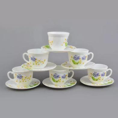 Opal Glass Cup And Saucer 12 Pcs Set image