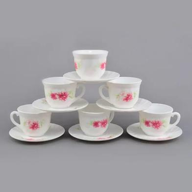 Opal Glass Cup And Saucer 12 Pcs Set image