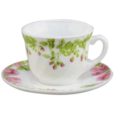 Opal Glass Cup and Saucer 12 Pcs Set image