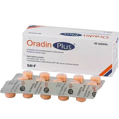 Oradin Plus 10 mg, 240 mg Tablet 10's Strip image