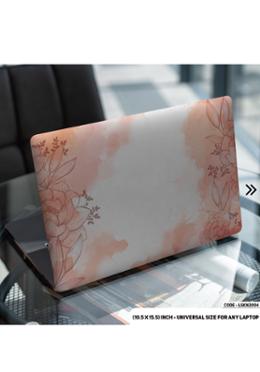 DDecorator Orange Flower Pattern Floral Design Laptop Sticker image