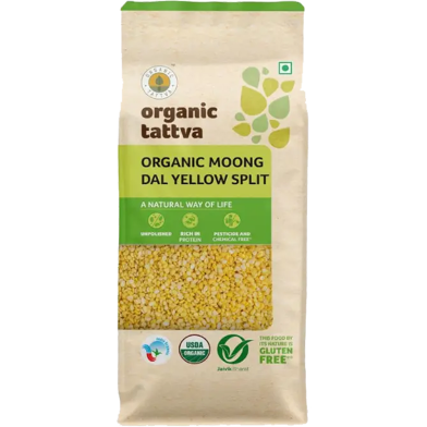 Organic Tattva Organic Moong Dal Yellow Split 500 gm image