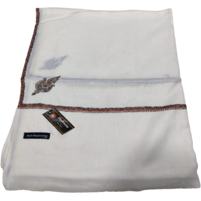 Original Kashmiri Poshmina Gents Shawl - White image