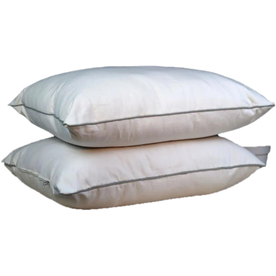 Original Shimul Fiber Head Pillow Cotton Fabric White 16x22 Inch image