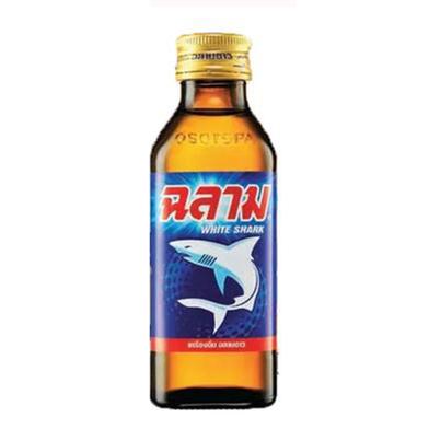 Osotspa White Shark Energy Drinks Glass Bottle 150ml (Thailand) image