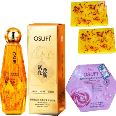 Osufi Skin Care Combo - 3 pcs (Serum, Saffron Soap and Body Cream) image