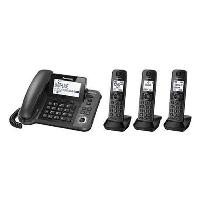 PANASONIC Corded / Cordless Phone KX-TGF383M (Black),Metallic Black image