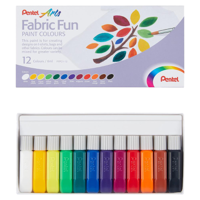 PENTEL FABRIC FUN PAINT COLORS- 12 COLORS SET image