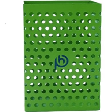 PH Metal Green Dotted Square Pen Holder image