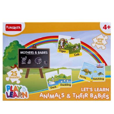 Funskool Play and Learn Animals and Their Babies Puzzle image