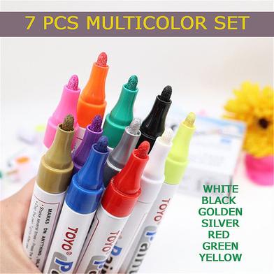 Paint Multi color Permanent marker pen set-7 pcs set image