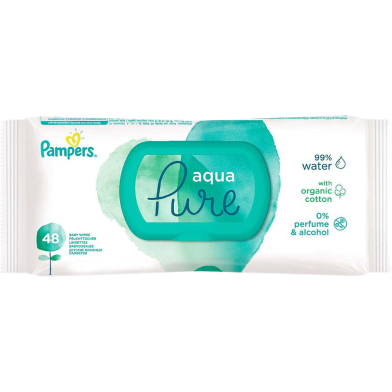 Pampers Aqua Pure Baby Wipes 48 pcs image