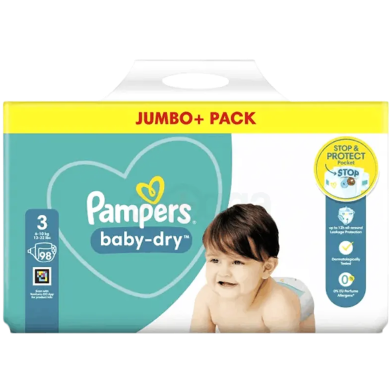 Pampers Baby Dry Pants 6-10 kg 98 Pcs image