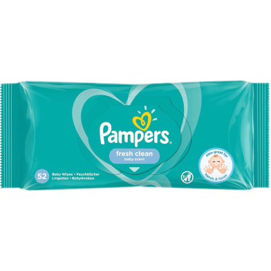 Pampers Fresh Clean Baby Wipes 52 pcs image