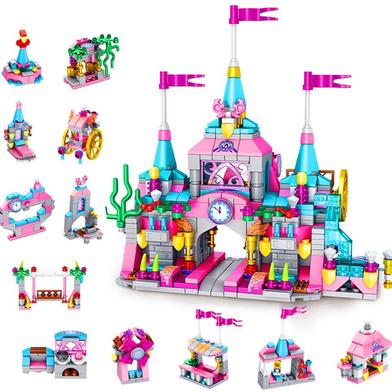 Panlos 566 Pcs Castle Lego 12 in 1 City Building Block for Kids 25 Play Style image