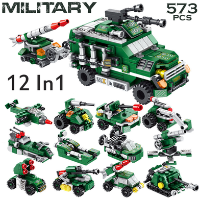 Panlos 633020 573 Pcs Military Lego 12 in 1 City Building Block for Kids 25 Play Style image
