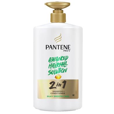 Pantene Advanced Hair fall Solution 2 in 1 Anti - Hair fall Silky Smooth Shampoo And Conditioner for Women 1 L image