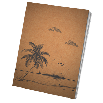 Paper Tree Vintage Notebook Sketchbook Drawing Sketchpad- VILLAGE TREE WITH RIVER image